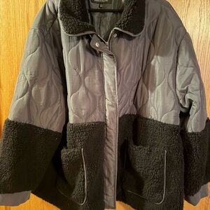 Jason Maxwell Black and Gray Teddy & Quilted Jacket